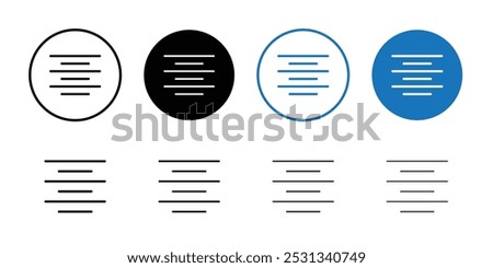 Align center icon Black and white outline vector