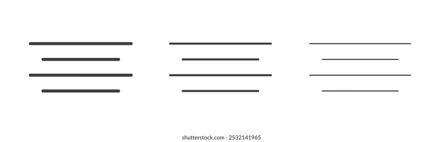 Align center icon in fill and three stroke sizes