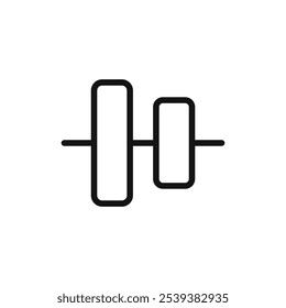 Align center icon Flat art illustration in outline