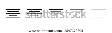 Align center icon flat illustration set logo