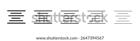 Align center icon flat illustration set logo