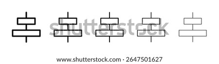Align center icon graphic set. trendy stroke line style