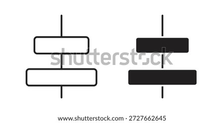 Align center icon with line and silhouette versions.