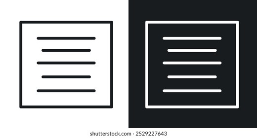 Align center icon in Thin line black color. flat simple vector symbols illustration.