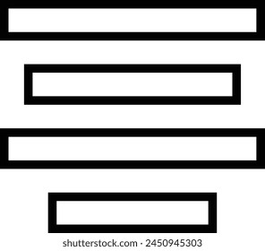 Zentriert. Dünnes lineares Design isoliert auf weißem Hintergrund