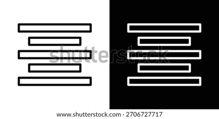 Align center icon. Vector linear icon isolated in black and white