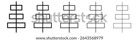 Align center icon vector outline set illustration sign
