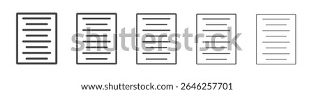 Align center icon vector outline set illustration sign