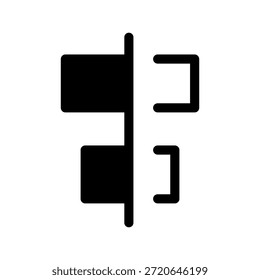Illustration zum Ausrichten des Symbols für die Mitte des Vektorsymbols