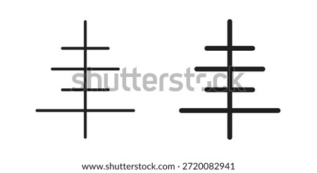 Align center icons of black colored in various styles