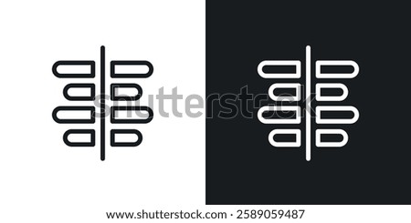 Align center icons in black and white liner strokes for web design.