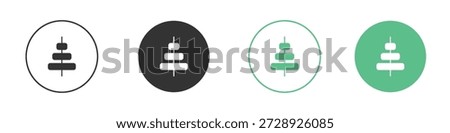 Align center icons concepts. black sign set