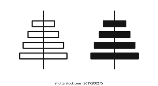 Align center icons set in black colors on white background