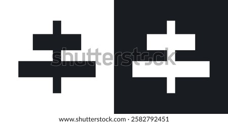 Align center icons set vectors black and colored style