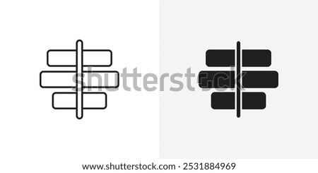 Align center vecor icon set. Stock vector illustrator. EPS 10