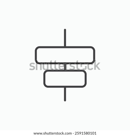 Align center vector icon isolated in black line