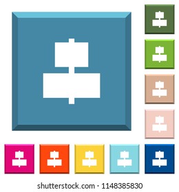 Align to center white icons on edged square buttons in various trendy colors