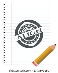 Align drawn in pencil. Vector Illustration. Detailed. 