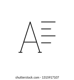 align font text icon. Element of text and typography for mobile concept and web apps icon. Thin line icon for website design and development