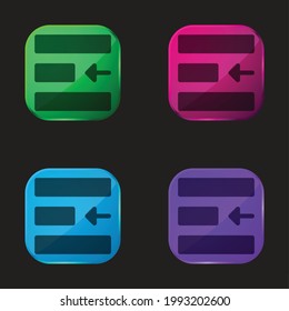 Align four color glass button icon