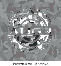 Align grey camo emblem. Vector Illustration.