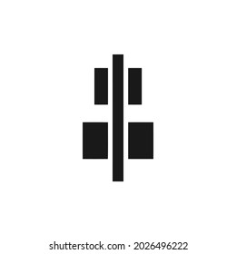 align horizontal center black icon isolated white background 