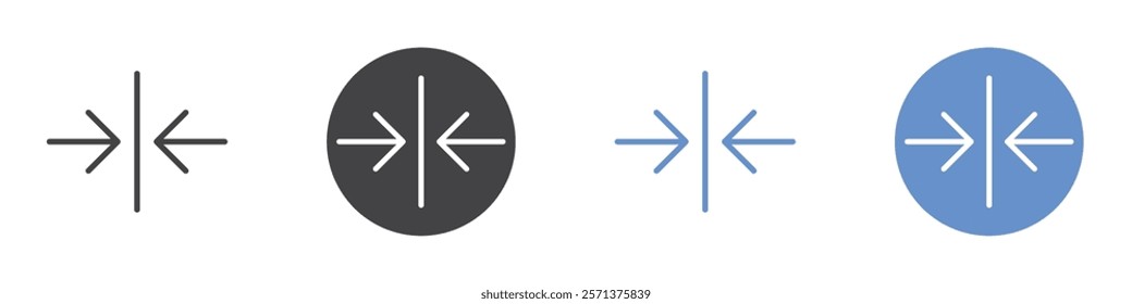 Align horizontal icon vector symbol outline sign