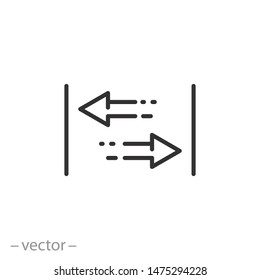 Align Icon, Arrows Point Spread, Thin Line Symbol On White Background - Editable Stroke Vector Illustration Eps 10