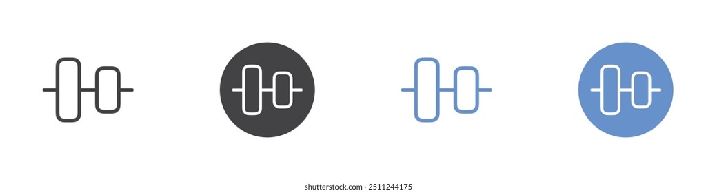 Align icon Flat set in black and white color