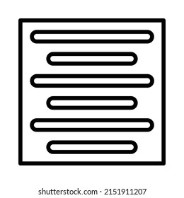Align Icon. Line Art Style Design Isolated On White Background