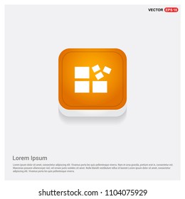 Align Icon Orange Abstract Web Button