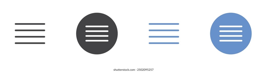Align icon outline line icon set sign for web app
