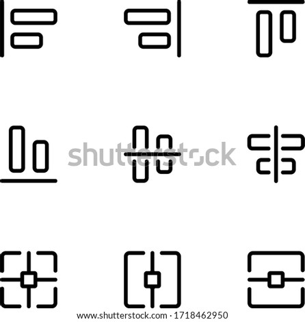 Align icons collection. Set of simple editing and formatting icons for toolbar.