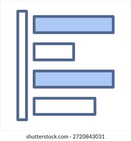 Alinear a la izquierda Icono azul Estilo Colección