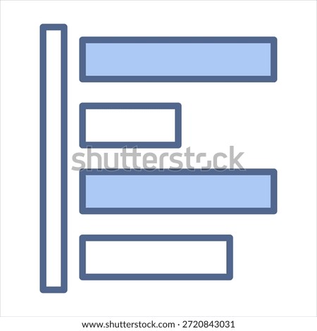 Align Left Blue Icon Style Collection