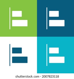 Alinear a la izquierda Plano cuatro colores mínimo conjunto de iconos