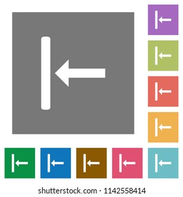 Align to left flat icons on simple color square backgrounds