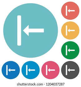 Align to left flat white icons on round color backgrounds