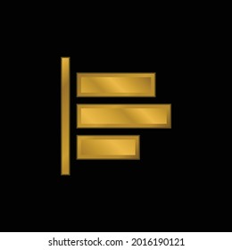 Linksgoldplatziertes Symbol oder Logo ausrichten