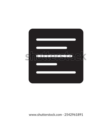 Align left icon black and white vector sign