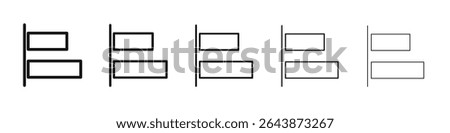 Align left icon black and white vector sign