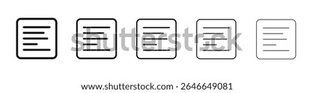 Align left icon black and white vector sign