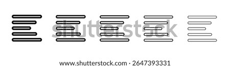 Align left icon flat illustration set logo