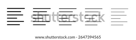 Align left icon flat illustration set logo