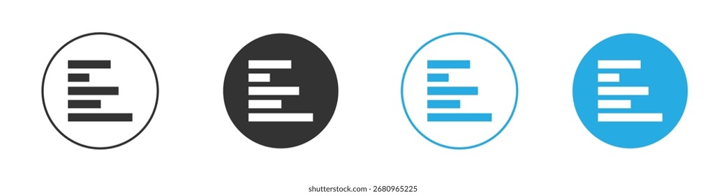 Icono de alineación a la izquierda. Plantilla de diseño de iconos gráficos