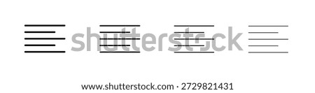 Align left icon in modern stroke line style. Vector 10 eps