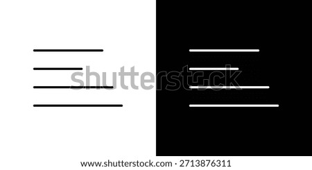 Align left icon outline pictogram isolated on white. Vector Icon shape.
