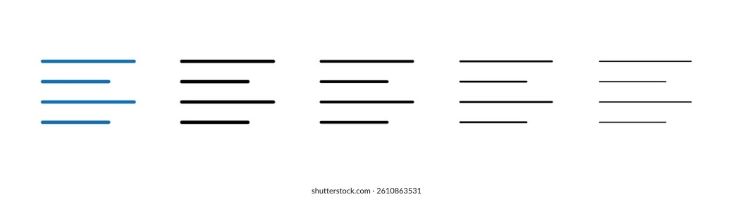 Align left icon Outline vector logo for web ui