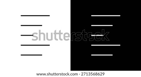 Align left icon pictogram on White Background Editable Stroke.