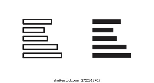 Linkes Symbol-Piktogramm im trendigen Umrissstil ausrichten. Symbol, Zeichen oder Symbol.